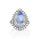 8.30 Cts Moonstone and White Diamond Ring in 18K Two Tone