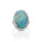 14.5 Cts Australian Opal and White Diamond Ring in 18K White Gold