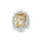 41.33 Cts Yellow Sapphire and White Diamond Ring in 18K White Gold