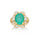 7.96 Cts Emerald and White Diamond Ring in 14K Yellow Gold