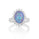 4.30 Cts Australian Opal and White Diamond Ring in 18K White Gold