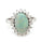 3.05 Cts Australian Opal and White Diamond Ring in 18K White Gold