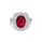 5.37 Cts Ruby and White Diamond Ring in 14K Two Tone