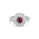 2.03 Cts Ruby and White Diamond Ring in 18K Two Tone