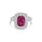 3.28 Cts Ruby and White Diamond Ring in 14K Two Tone
