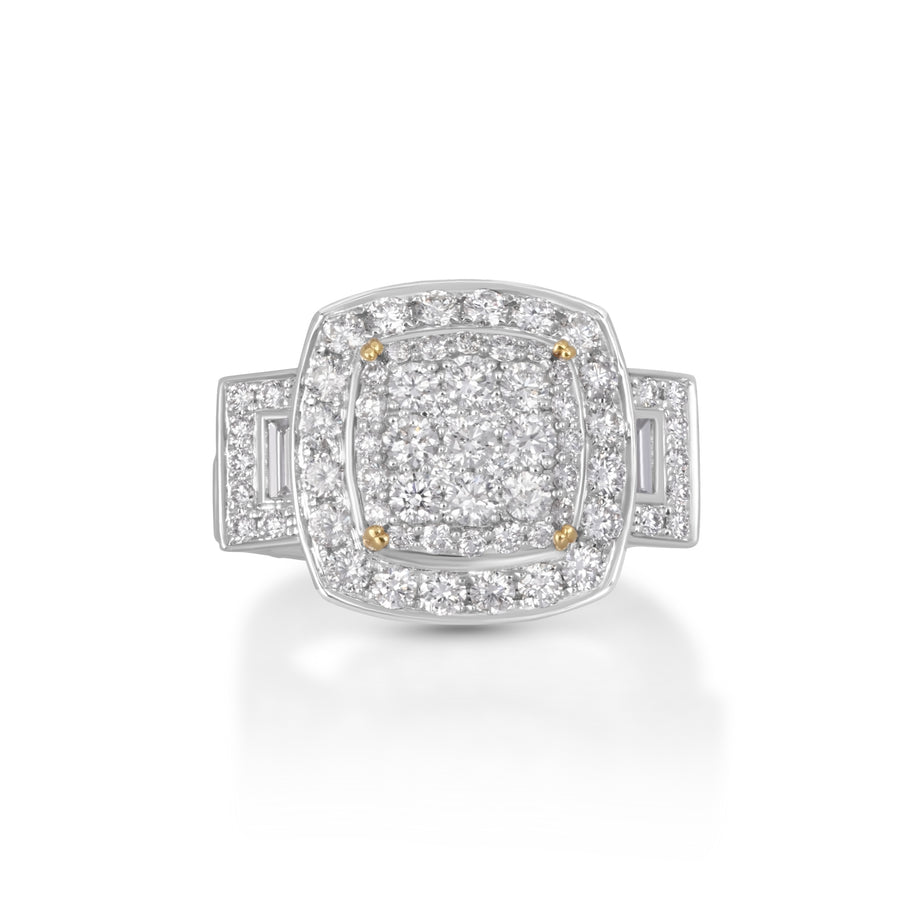1.77 Cts White Diamond Ring in 18K Two Tone