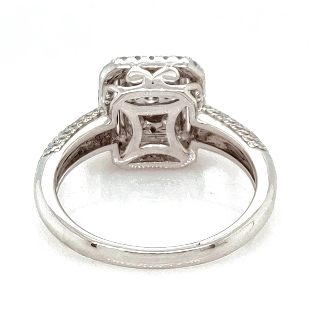 0.85 Cts White Diamond Ring in 18K White Gold