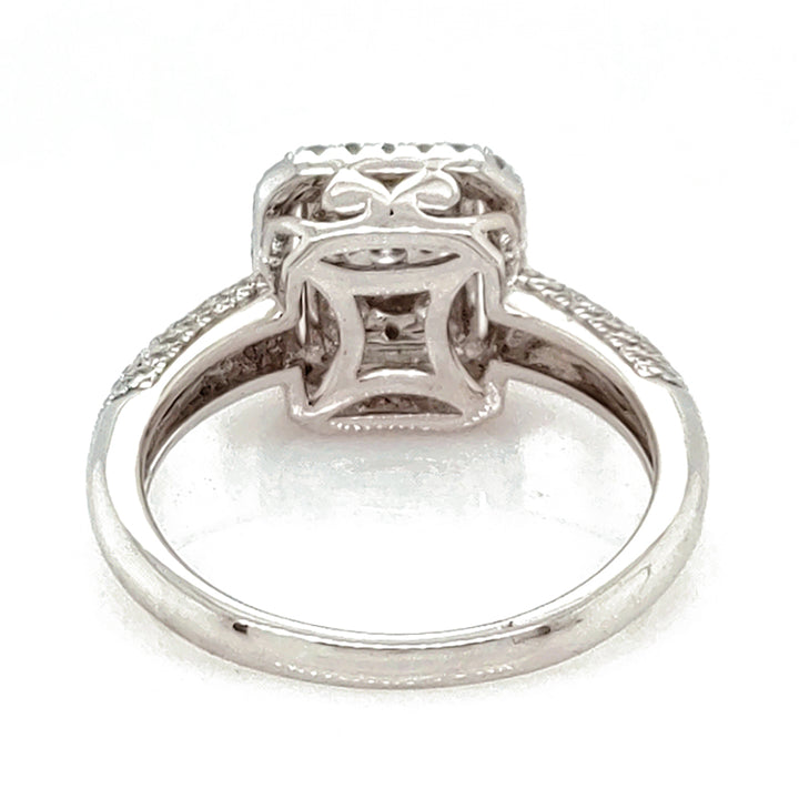 0.85 Cts White Diamond Ring in 18K White Gold