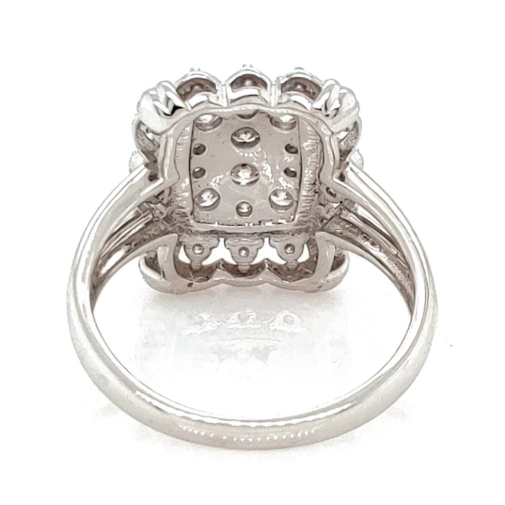 0.95 Cts White Diamond Ring in 14K White Gold