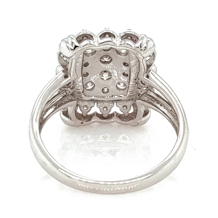 0.95 Cts White Diamond Ring in 14K White Gold