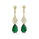39.00 Cts Emerald and White Diamond Earring in 18K Yellow Gold