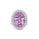 24.05 Cts Kunzite and White Diamond Ring in 14K Two Tone