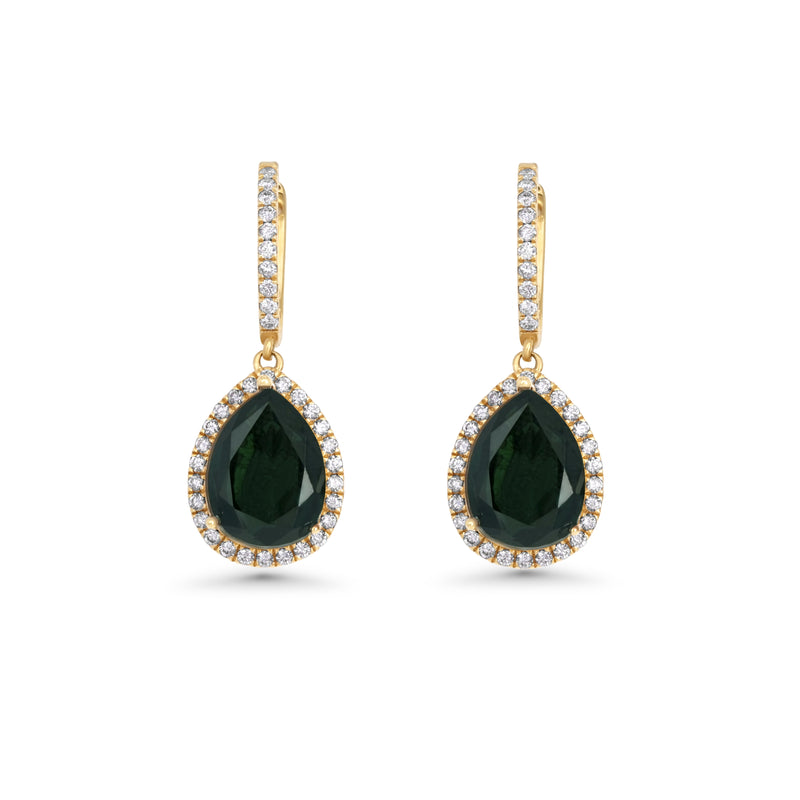 2.53 Cts Blue Sapphire Stud Earring in 10K Yellow Gold