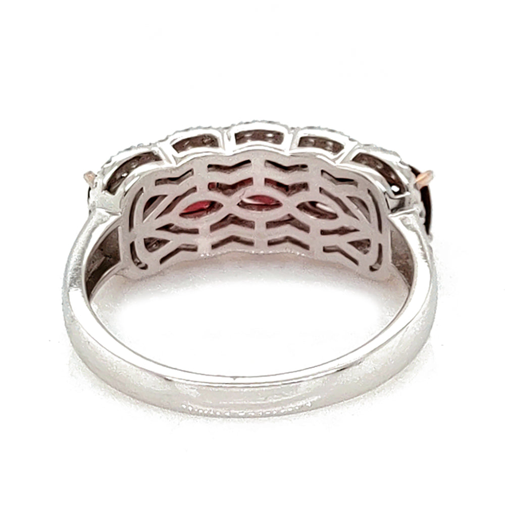 2.67 Cts Red Spinel and White Diamond Ring in 14K 2-Tone