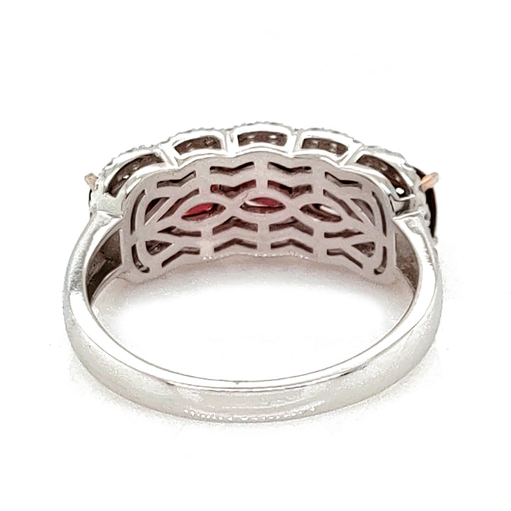 2.67 Cts Red Spinel and White Diamond Ring in 14K 2-Tone