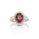 4.9 Cts Red Zircon and White Diamond Ring in 14K Two Tone