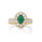 1.04 Cts Emerald and White Diamond Ring in 14K Yellow Gold