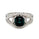 1.96 Cts Indicolite Tourmaline and White Diamond Ring in 14K White Gold