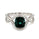 2.17 Cts Indicolite Tourmaline and White Diamond Ring in 14K White Gold