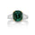6.02 Cts Green Tourmaline and White Diamond Ring in 14K Two Tone