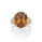 14.72 Cts Yellow Zircon and White Diamond Ring in 14K Two Tone