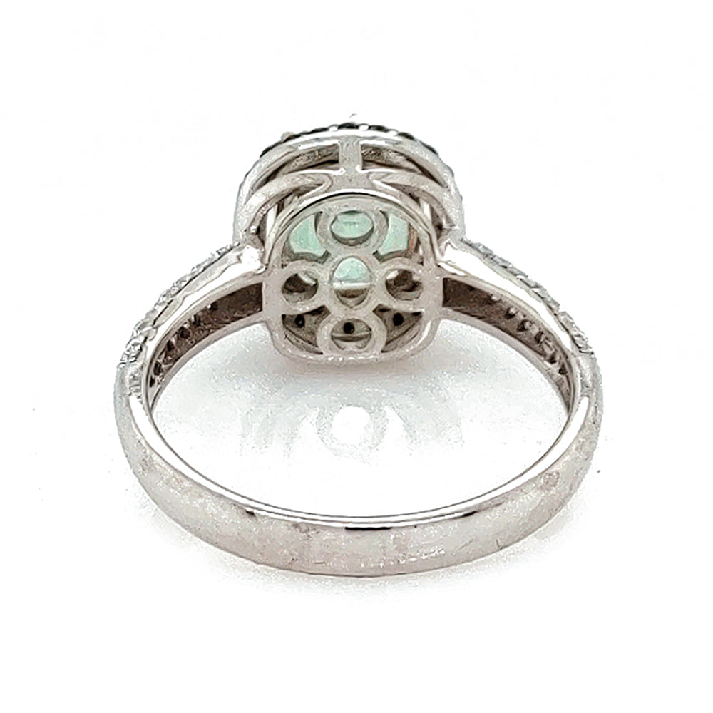 2.51 Cts Mint Tourmaline and White Diamond Ring in 14K Multi Tone