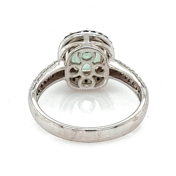 2.51 Cts Mint Tourmaline and White Diamond Ring in 14K Multi Tone
