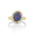 1.73 Cts Australian Opal Doublet and White Diamond Ring in 14K Yellow Gold