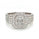 0.34 Cts Pie Cut Diamond and White Diamond Ring in 14K White Gold