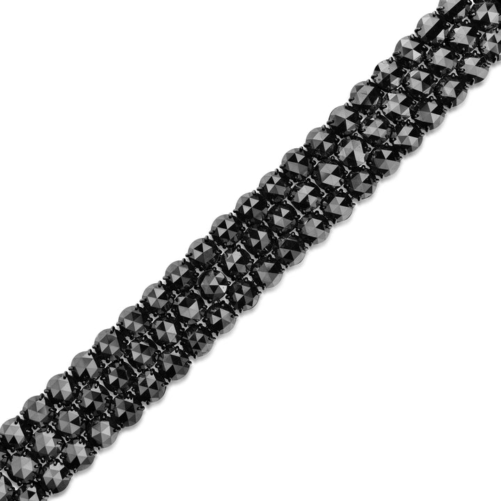 105.42 Cts Black Diamond Bracelet in 14K Two Tone