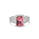 2.48 Cts Rhodochrosite and White Diamond Ring in 14K White Gold