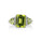 4.5 Cts Peridot and White Diamond Ring in 14K White Gold