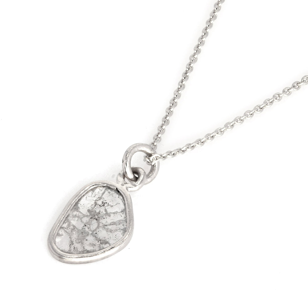 0.61 Cts Diamond Slice Necklace in 14K White Gold