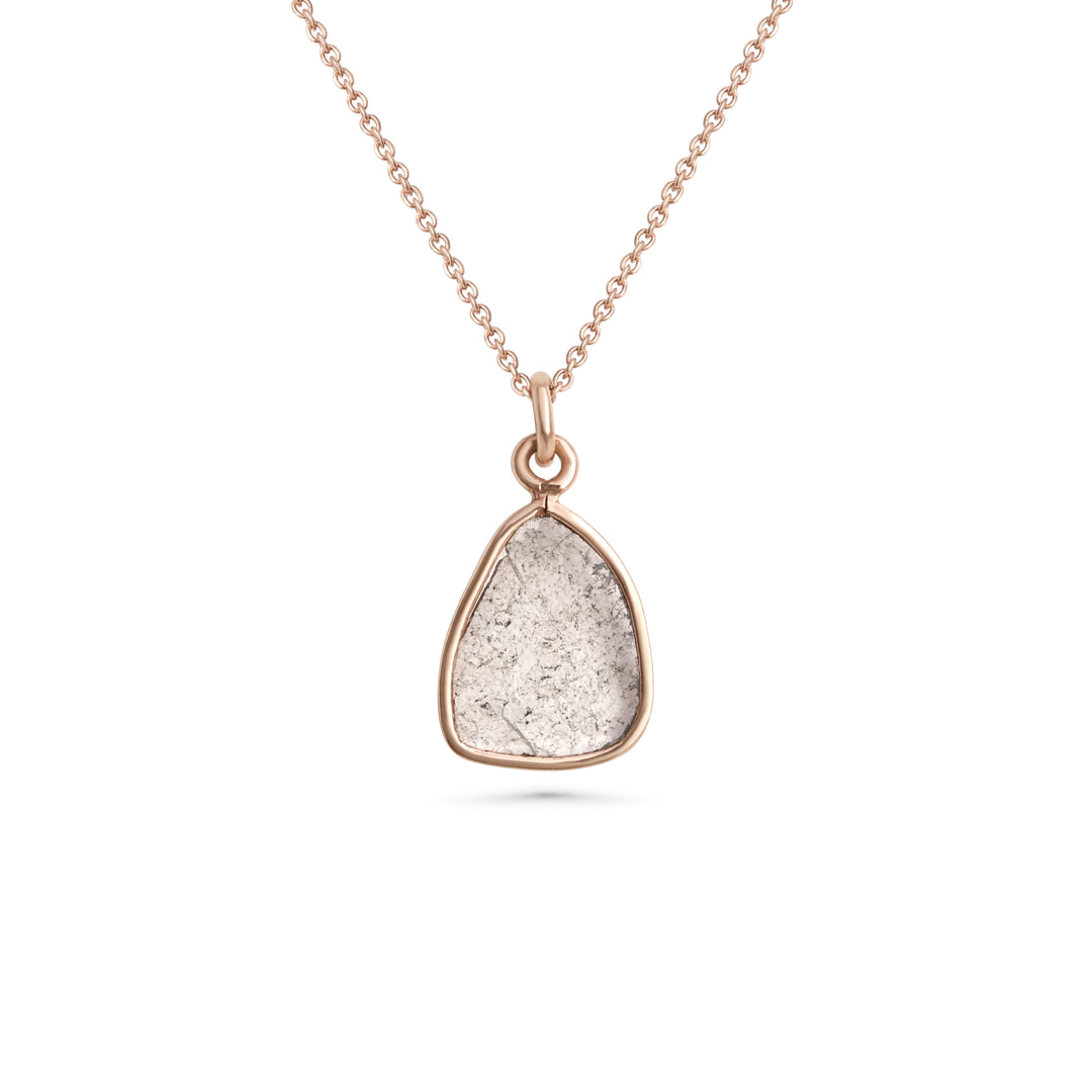 0.76 Cts Diamond Slice Necklace in 14K Rose Gold
