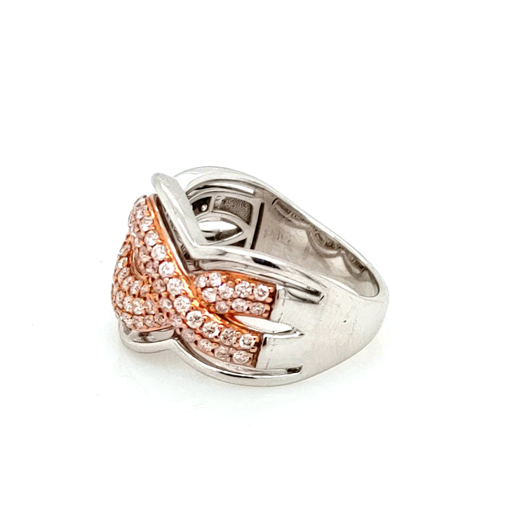 0.78 Cts Pink Diamond Ring in 14K 2-Tone