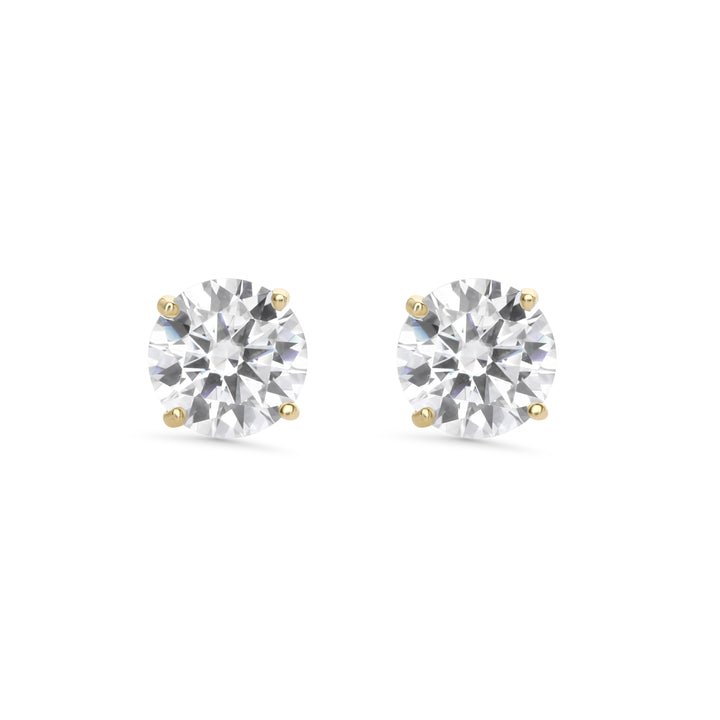 2.50 Cts White Moissanite Earring in 14K Yellow Gold