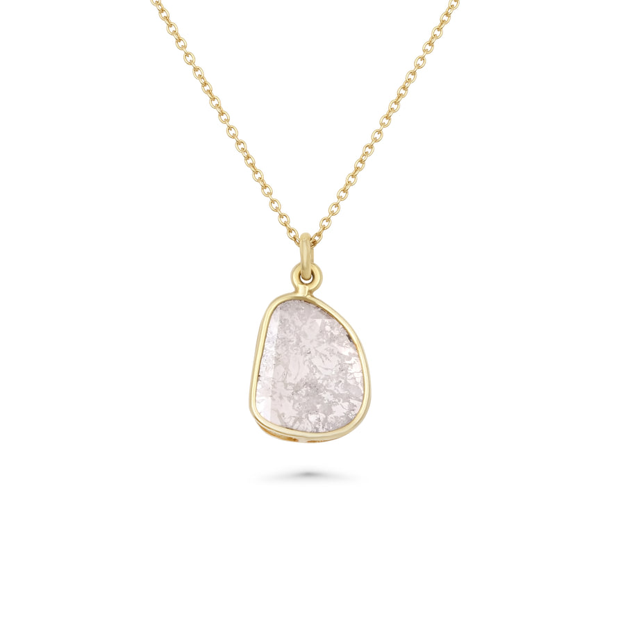 0.8 Cts Diamond Slice Necklace in 14K Yellow Gold