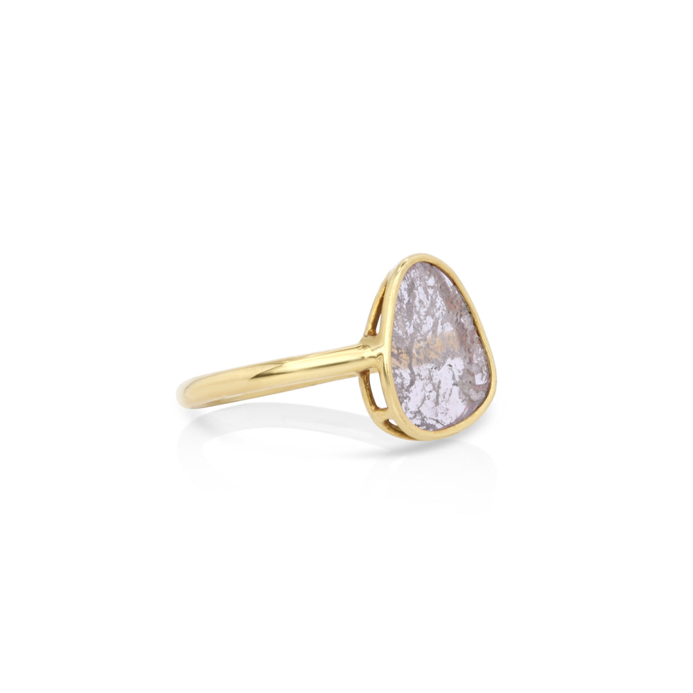 0.7 Cts Diamond Slice Ring in 14K Yellow Gold