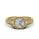 1.00 DEW Round White Moissanite Ring in 14K Yellow Gold