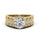 2.00 DEW Round White Moissanite Ring in 14K Yellow Gold