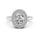 2.00 DEW White Moissanite Ring in 925 Platinum Plated