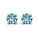 1.00 DEW Blue Moissanite Earring in 925 Platinum Plated