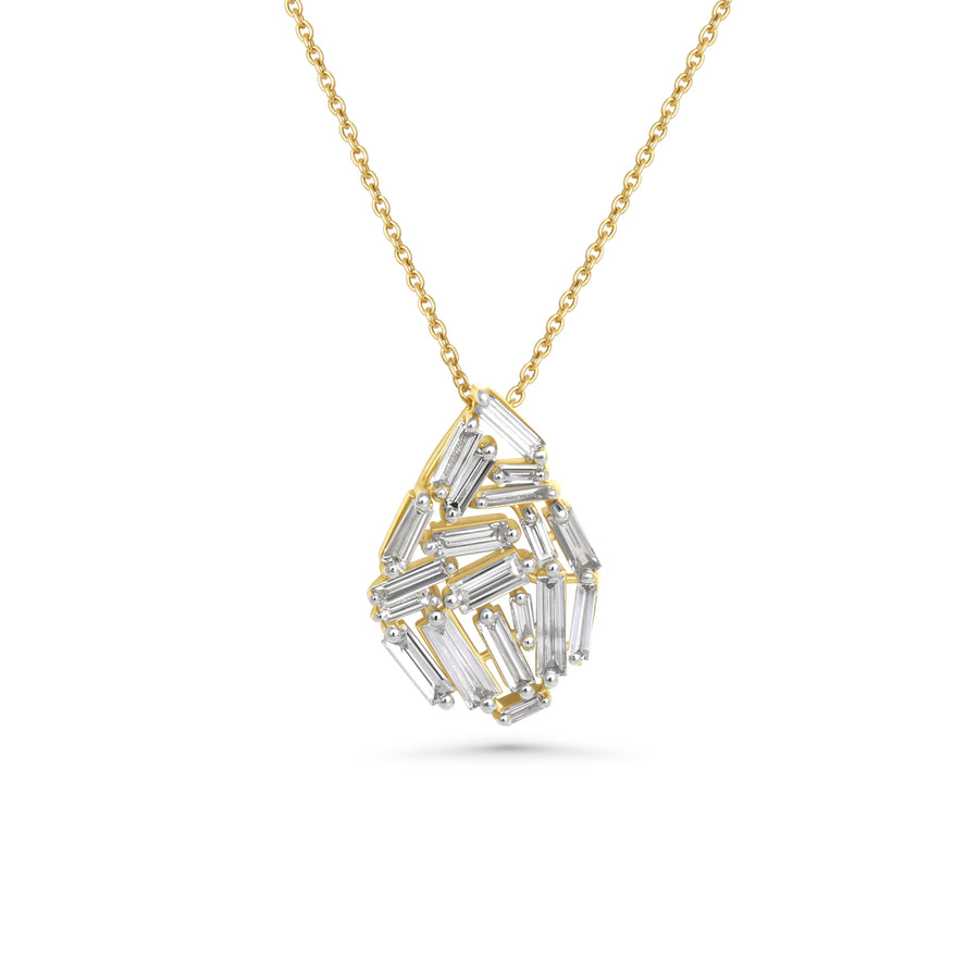 1.05 Cts White Diamond Pendant in 14K Yellow Gold