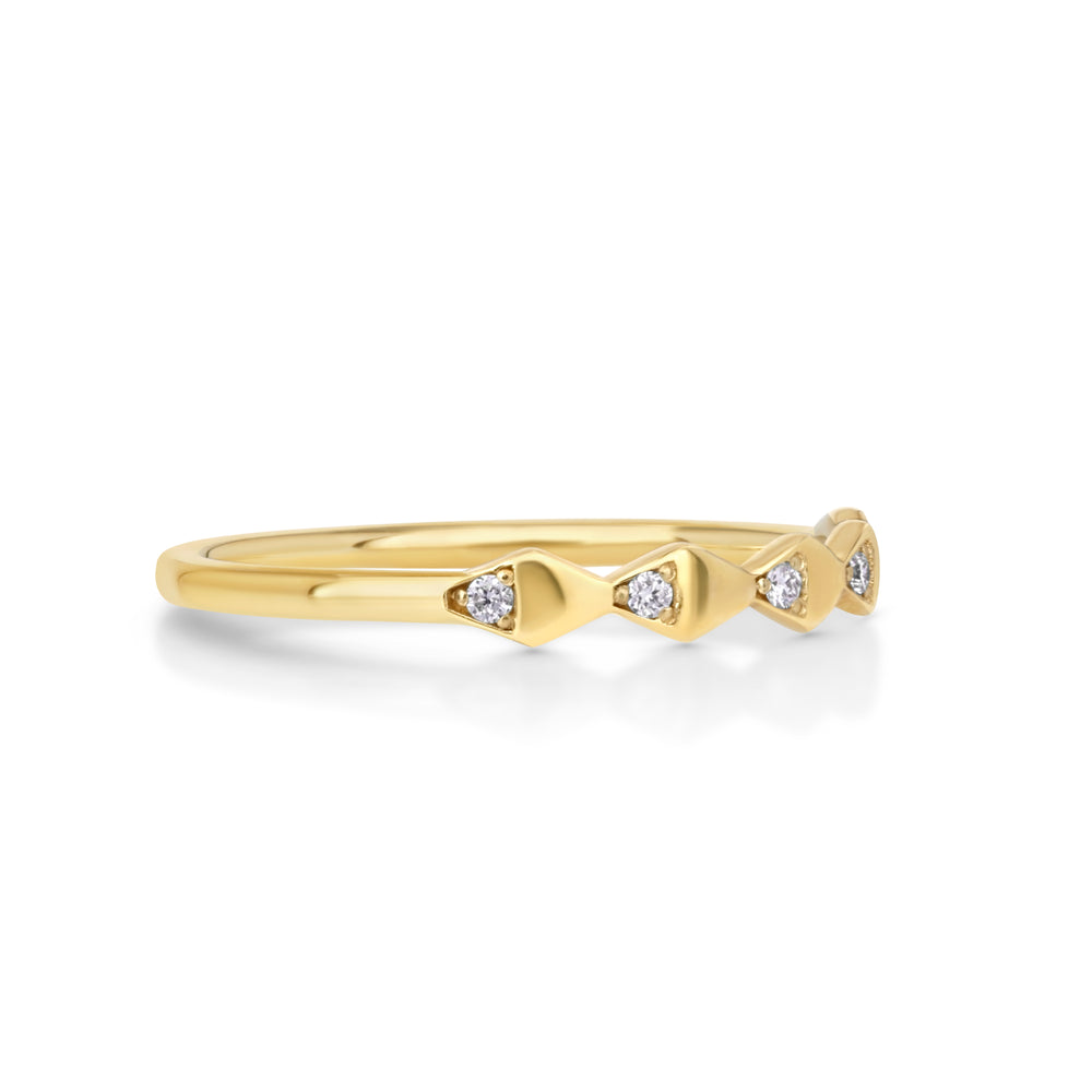 0.05 Cts White Diamond Ring in 14K Yellow Gold