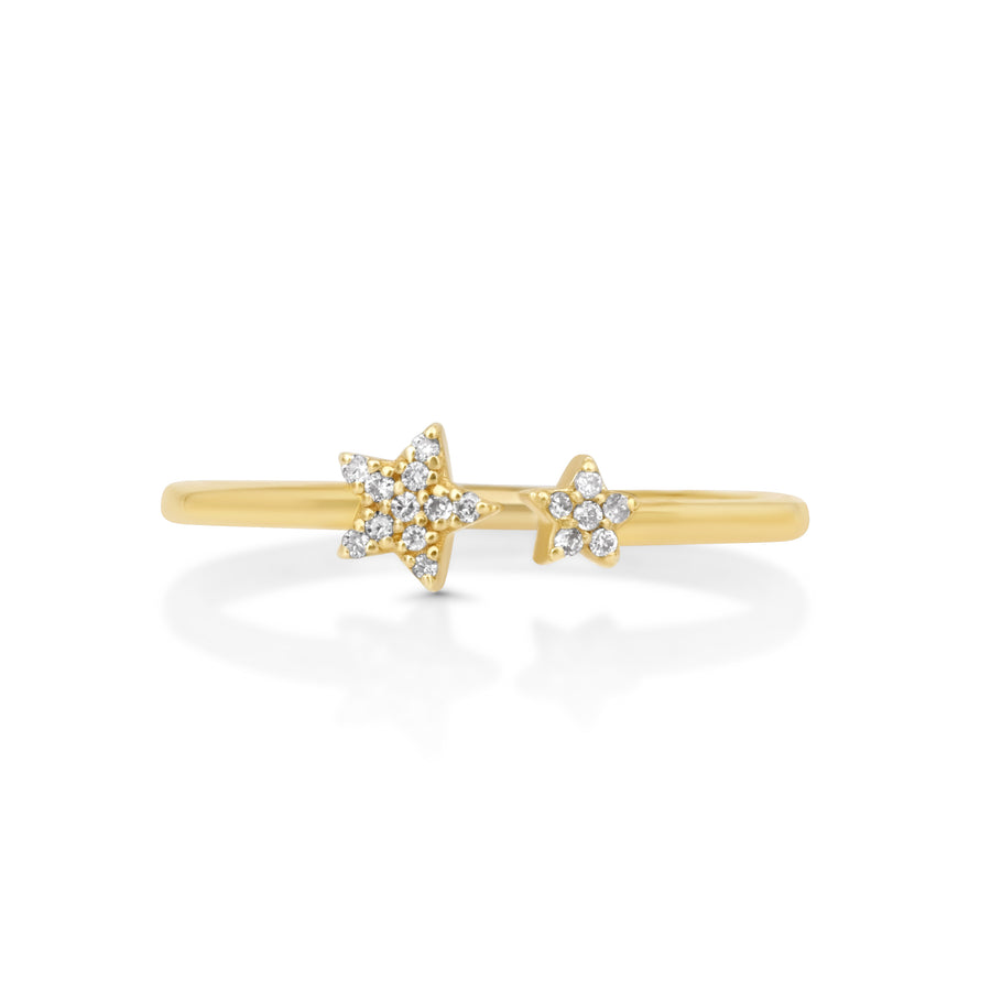 0.06 Cts White Diamond Ring in 14K Yellow Gold