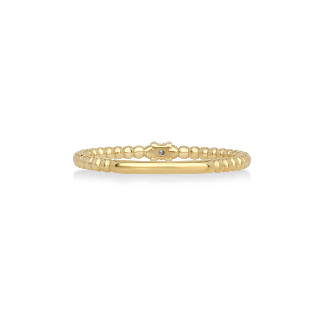 0.04 Cts White Diamond Ring in 14K Yellow Gold