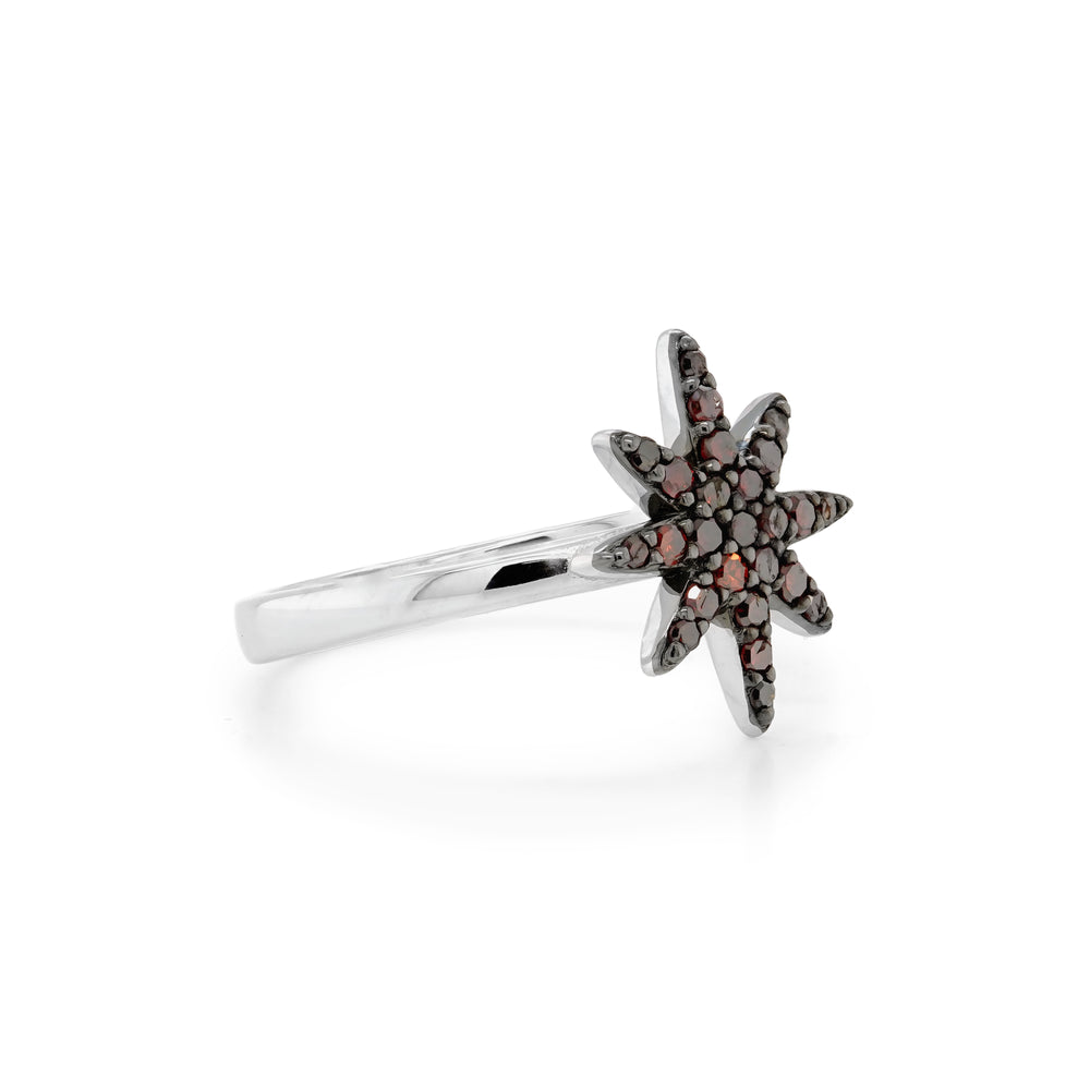 0.27 Cts Red Diamond Ring in 925 Two Tone
