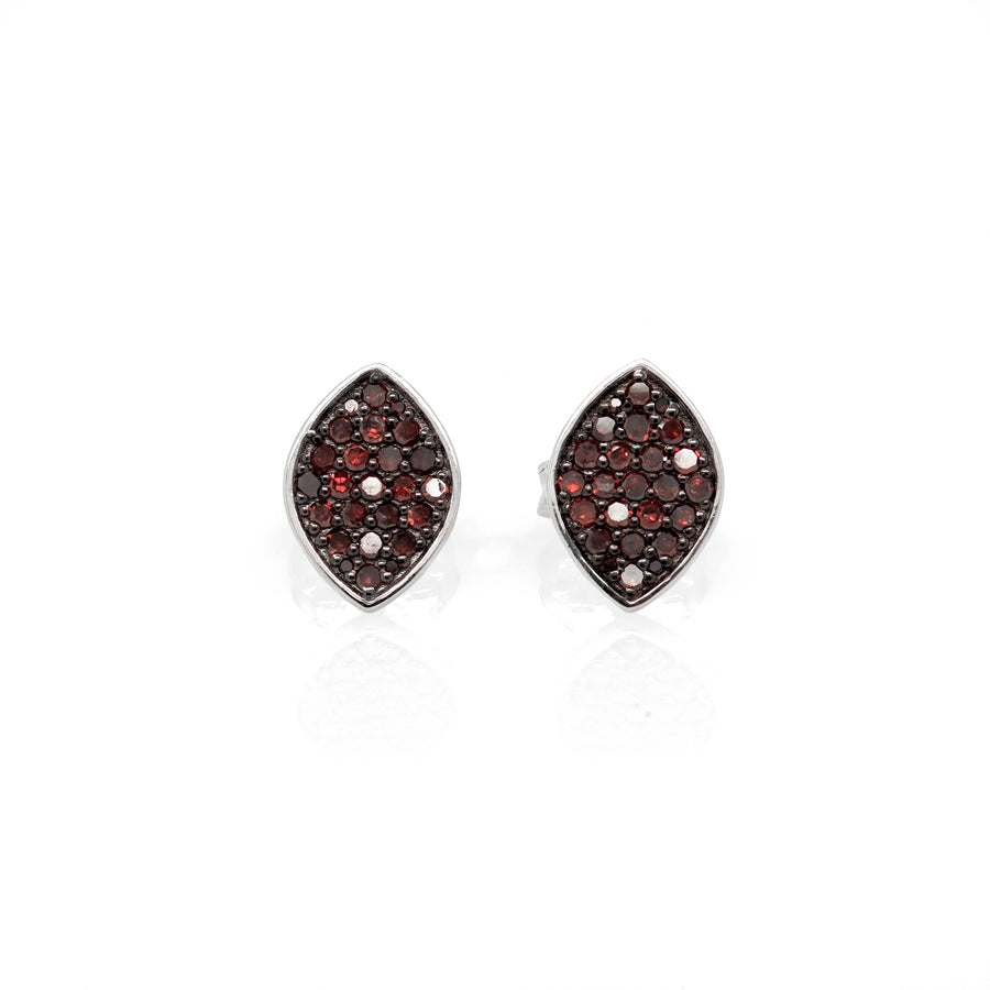 0.48 Cts Red Diamond Earring in 925 Two Tone