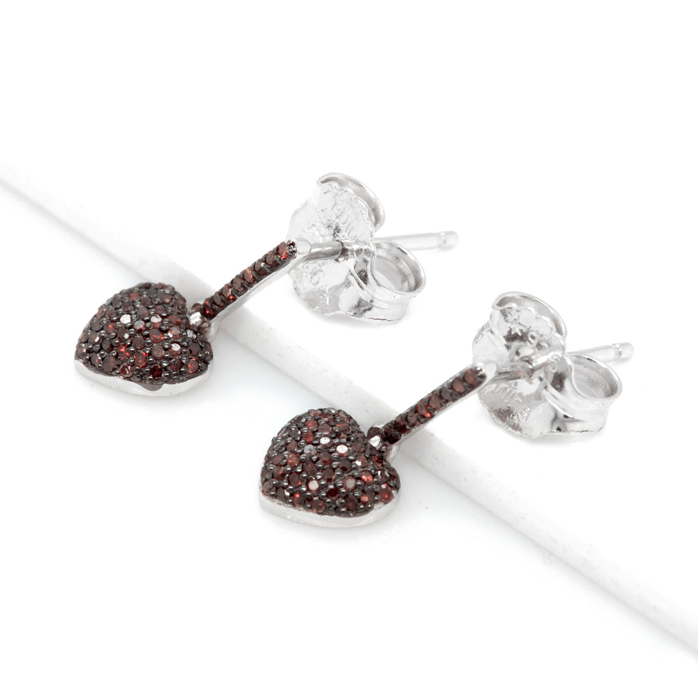 0.37 Cts Red Diamond Earring in 925 Two Tone