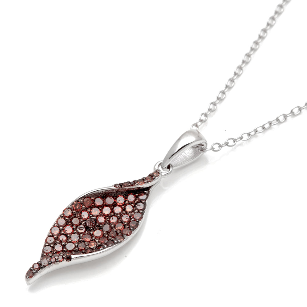 0.59 Cts Red Diamond Pendant in 925 Two Tone